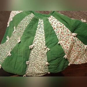 Vtg Handmade Patchwork Corduroy Quilted Christmas Tree Skirt